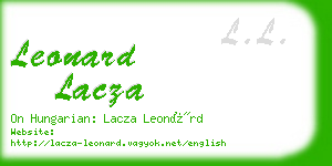 leonard lacza business card